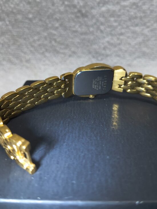 Seiko Quartz Ladies 4N00-5900 Asymmetrical Link Band Black 90s New Bat Works main image 5